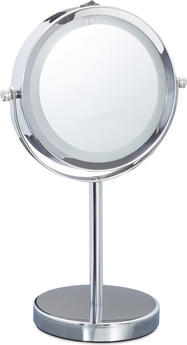 Vaag Planeet Ordelijk Relaxdays make up spiegel met verlichting - vergrootspiegel 5x vergrotend -  led spiegel | bol.com
