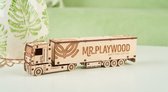 Mr. Playwood Heavy Boy Truck with Trailer - 3D houten puzzel - Bouwpakket hout - DIY - Knutselen - Miniatuur - 88 onderdelen