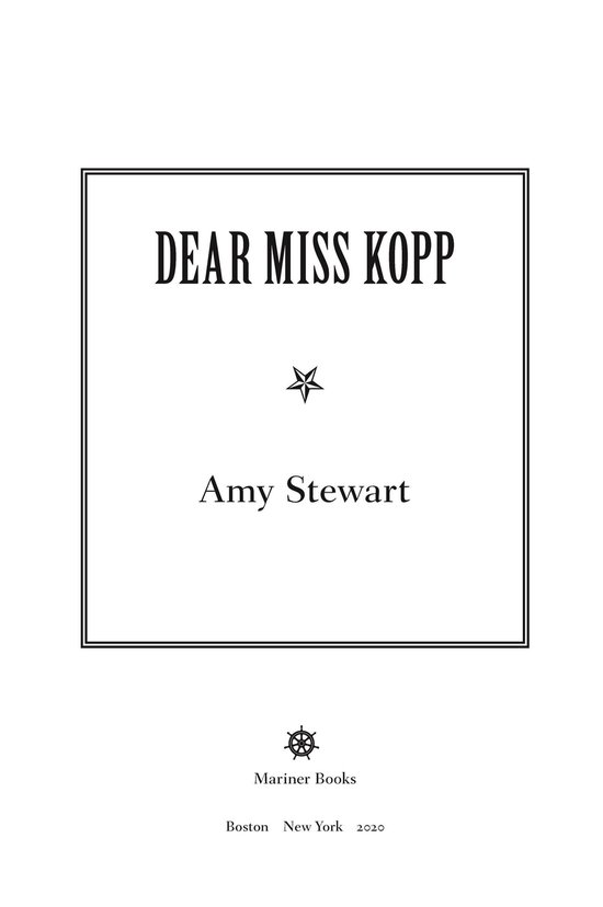 A Kopp Sisters Novel 6 - Dear Miss Kopp - cover