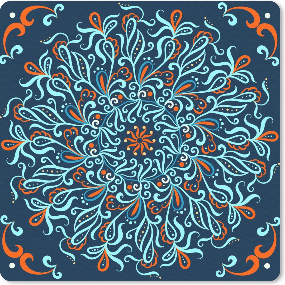 Muismat 30x30 cm - Mousepad Mandala - Blauw - Patronen - Muismatten