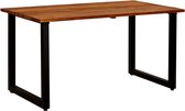 Decoways - Tuintafel met U-vormige poten 140x80x75 cm massief acaciahout