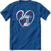 You and My - Valentijn T-Shirt | Grappig Valentijnsdag Cadeautje voor Hem en Haar | Dames - Heren - Unisex | Kleding Cadeau | - Donker Blauw - 3XL