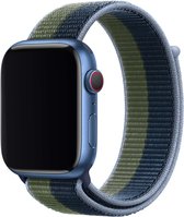 Wabando Nylon Band Exhibit Olijfgroen Blauw compatibel met Apple Watch 41/40/38 mm