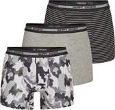 Happy Shorts 3-Pack Boxershorts Heren Camouflage Print Grijs - Maat XL
