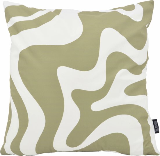 Housse de coussin Swirl Abstract Army | Coton / Polyester | 45 x 45 cm