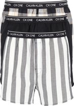 Calvin Klein Woven Boxers Slim Fit (3-pack) - wijde boxers katoen - zwart en geruit -  Maat: L