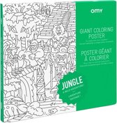 OMY - Kleur poster Jungle - Giant coloring poster Jungle - voor jong en oud - 100 x 70 cm