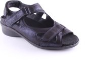 Durea 7376 Zwarte dames sandaal met klittenband