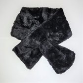 Heerlijk - Warme - Sjaal -Fake Fur - 15X90cm - Zwart