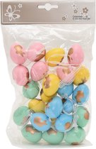 24x Oeufs de Pâques colorés en plastique/plastique 4 cm - Oeufs de Pâques pour branches de Pâques - Décorations de Pasen / Décorations de Pâques