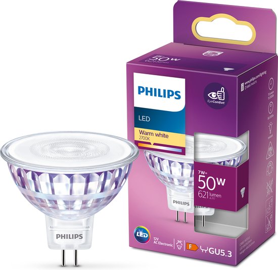 Ontevreden herfst Zonsverduistering Philips LED Spot 50W GU5.3 Warm Wit | bol.com