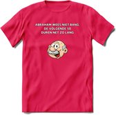 Abraham wees niet bang T-Shirt | Grappig Abraham 50 Jaar Verjaardag Kleding Cadeau | Dames – Heren - Roze - M