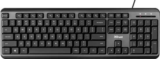 Trust Ody - Bedraad toetsenbord - Stille toetsen - Mac, Windows & ChromeOS - Zwart