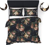 Refined Bedding Dekbedovertrek Flower Paint Black 1-Persoons 140 x 200/220 + 1 kussensloop