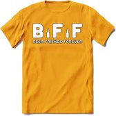 Beer Friends Forever T-Shirt | Bier Kleding | Feest | Drank | Grappig Verjaardag Cadeau | - Geel - S