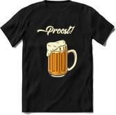 Proost! T-Shirt | Bier Kleding | Feest | Drank | Grappig Verjaardag Cadeau | - Zwart - 3XL