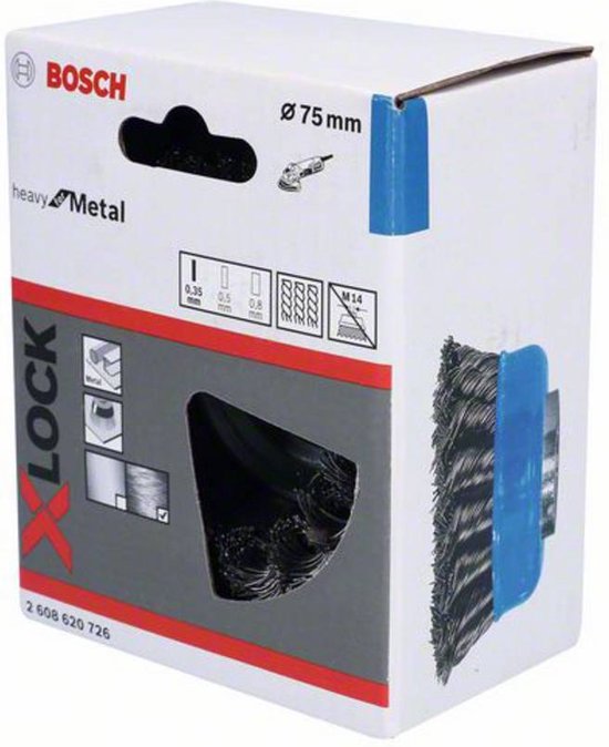 Bosch 2608620726 X-Lock Komstaalborstel met gevlochten draad - Staal - 0,3 x 75mm - Bosch