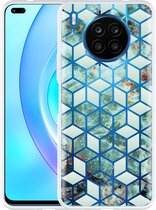 Honor 50 Lite Hoesje Groen Hexagon Marmer - Designed by Cazy