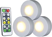 Heitech LED lampjes met afstandsbediening dimbaar 3 stuks