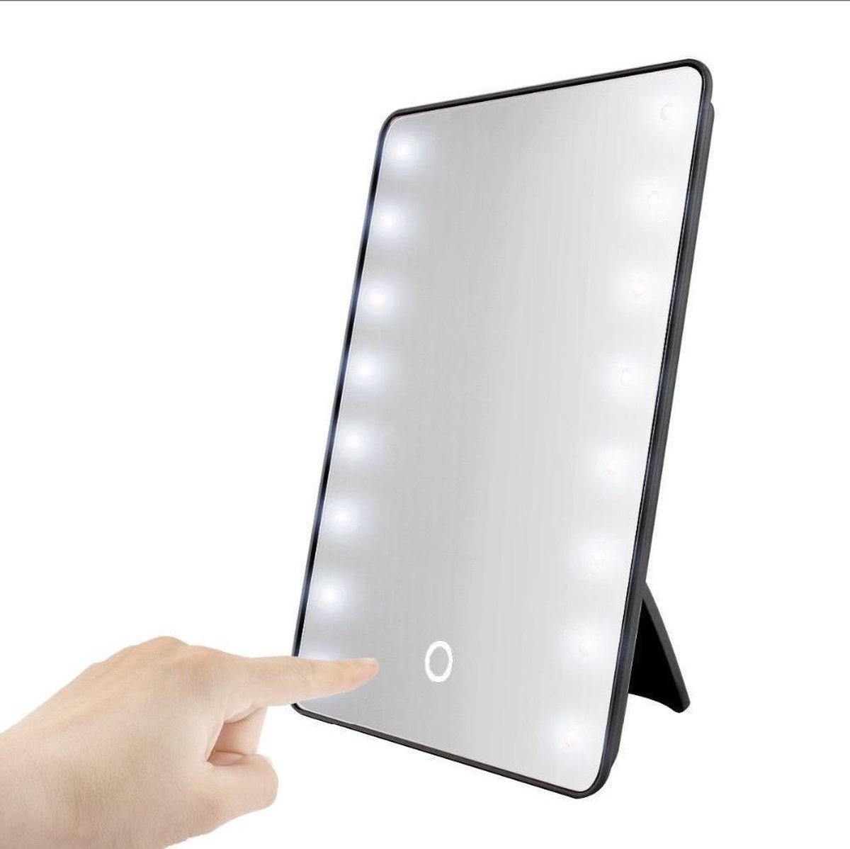Benson Make Up Spiegel met 16 LED - Cosmetische Spiegels met Touch Dimmer - Stand - Benson
