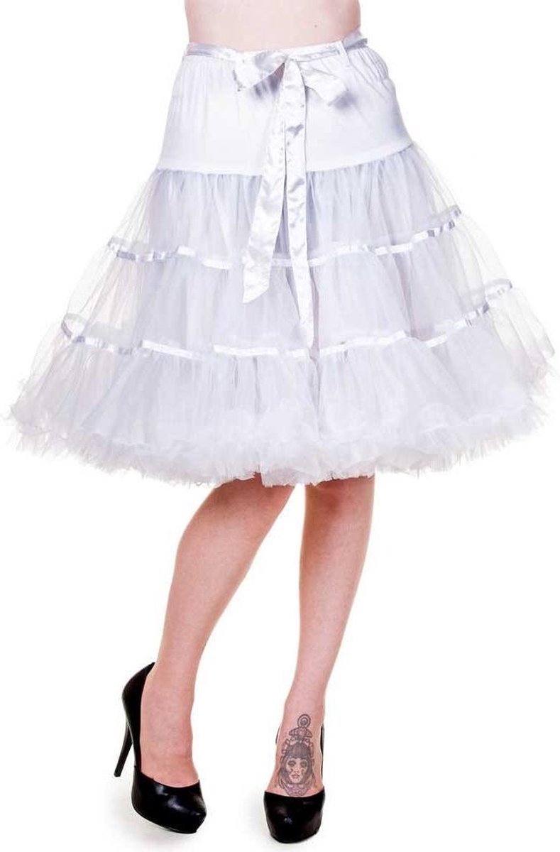 Banned Petticoat -L- Ribbon Skirt Vintage Wit