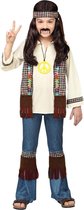 Widmann - Hippie Kostuum - Hippie Lekker Blijven Hangen In De Jaren 60 - Jongen - Blauw, Bruin - Maat 128 - Carnavalskleding - Verkleedkleding