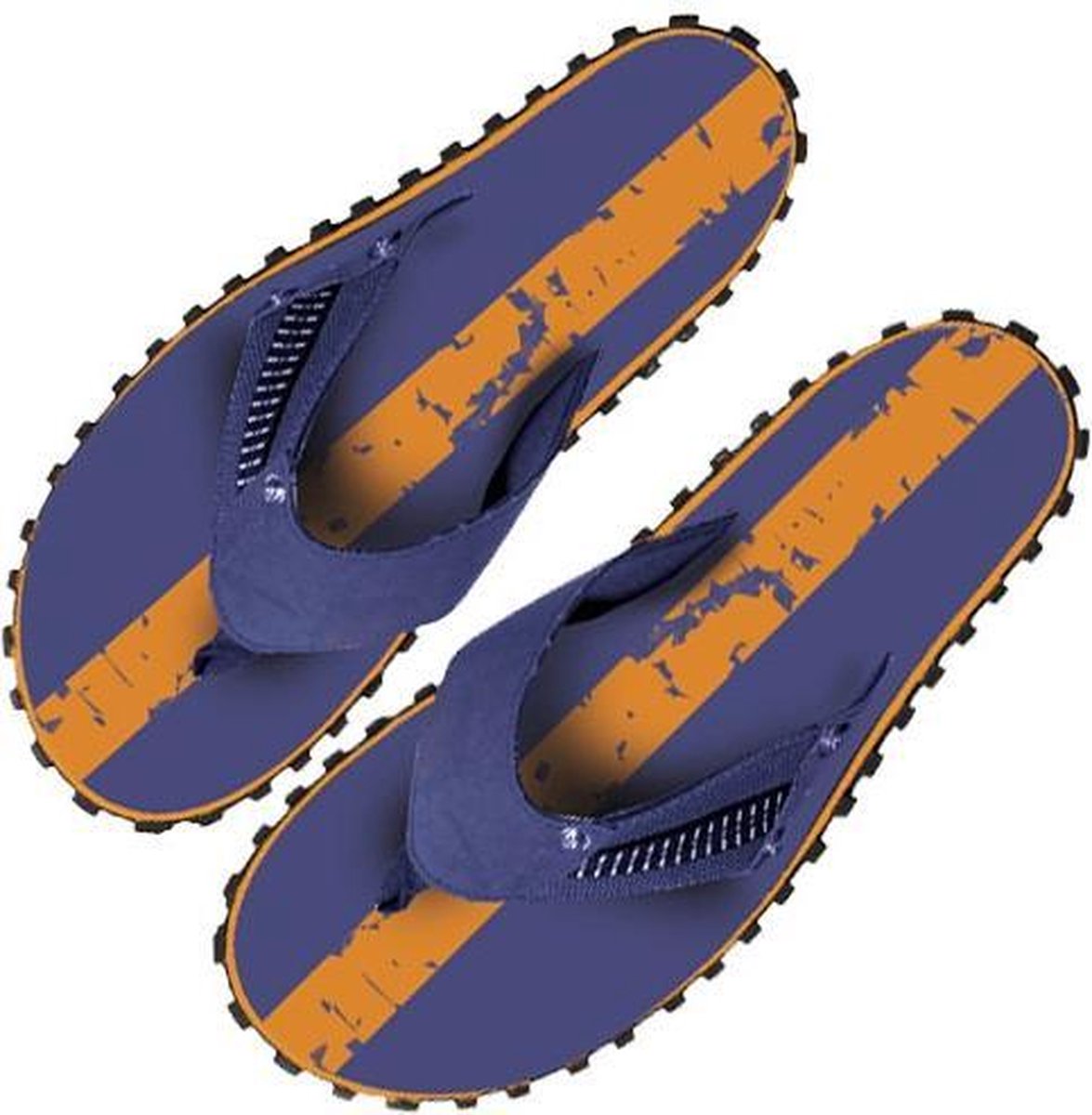 BECO Teenslippers Heren Donkerblauw oranje