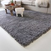 Hoogpolig vloerkleed shaggy Royal 5cm hoogte - grijs 65x130 cm