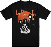 Led Zeppelin Heren Tshirt -M- Orange Circle Zwart