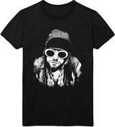 Kurt Cobain Heren Tshirt -2XL- One Colour Zwart