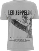 Led Zeppelin Heren Tshirt -S- UK Tour '69 LZ1. Grijs