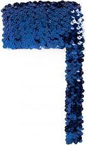 Paillettenband breed elastisch blauw