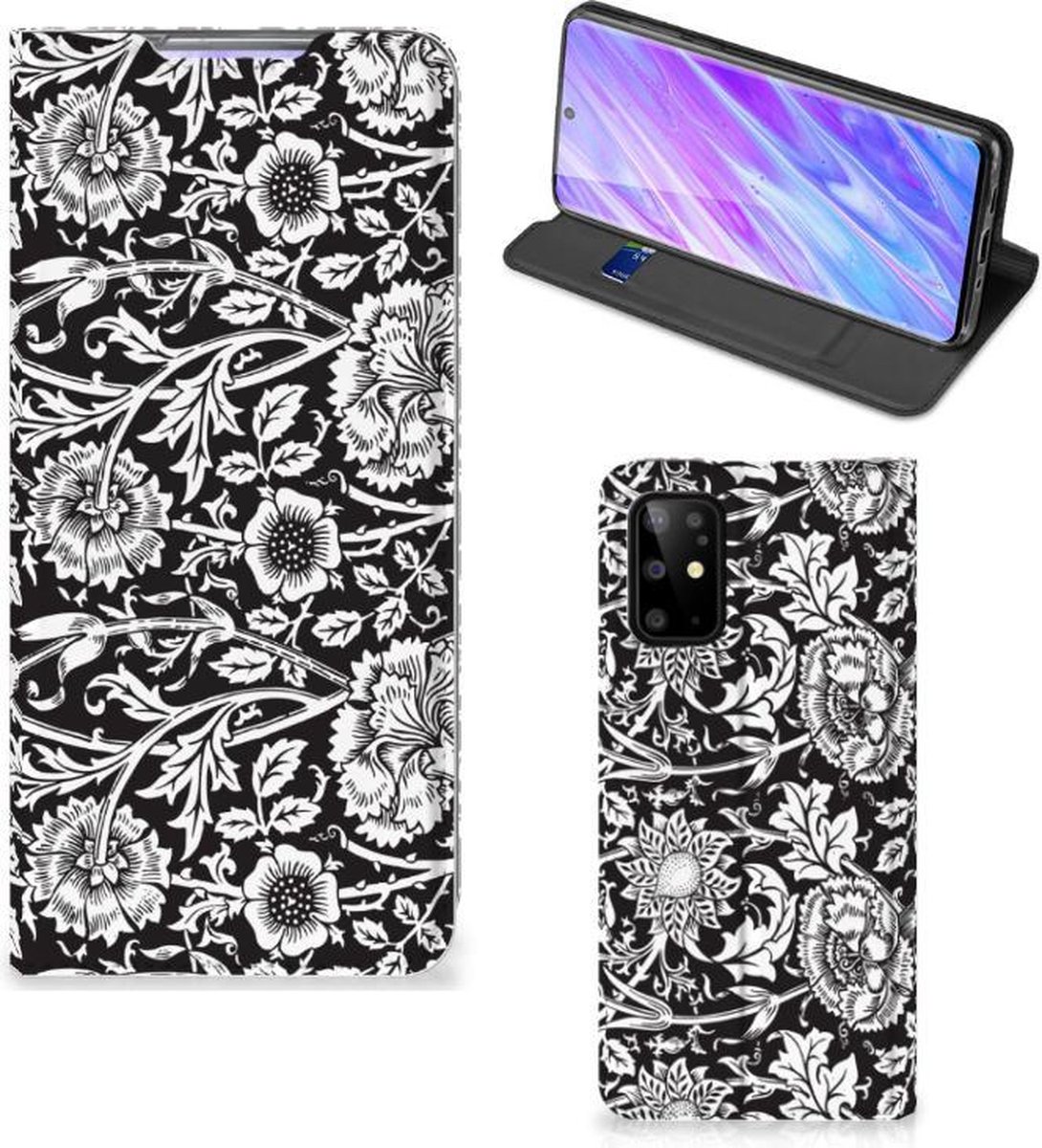 Samsung Galaxy S20 Plus Smart Cover Black Flowers