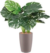 HTT - Kunstplant Monstera in Genesis rond taupe H90 cm