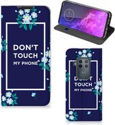 Motorola One Zoom Design Case Flowers Blue DTMP