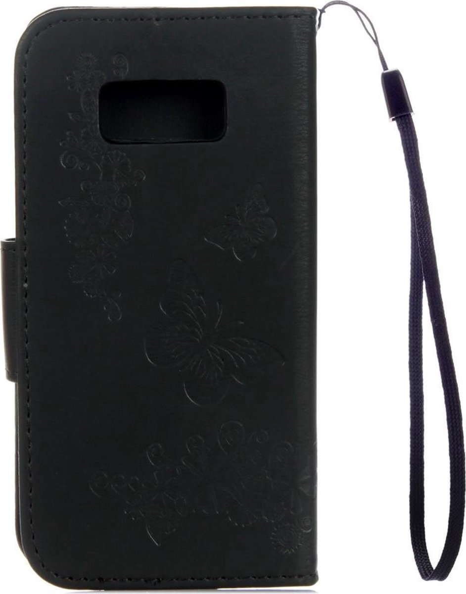 Mobigear Telefoonhoesje geschikt voor Samsung Galaxy S8 Hoesje | Mobigear Butterfly Bookcase Portemonnee | Pasjeshouder voor 2 Pasjes | Telefoonhoesje voor Pinpas / OV Kaart / Rijbewijs - Zwart