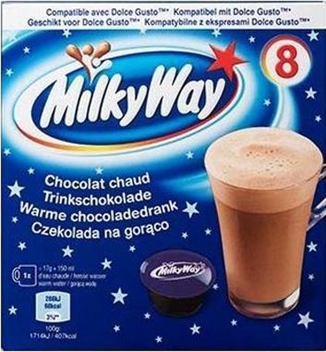 Paquet d'échantillons Mars Twix Milky Way Maltesers Chocolat chaud Dolce  Gusto 4x8 pièces