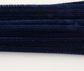 Chenille draad - Chenilledraad 6mm 25x30cm marineblauw - 12 stuk
