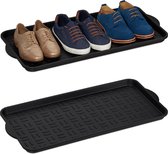 relaxdays XL afdruipmat schoenen - set van 2 - schoenenmat - afdruipbak - schoenenschaal