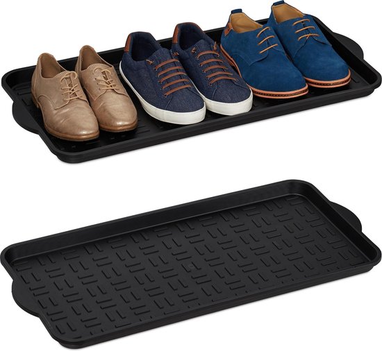 Collectief steenkool Verniel relaxdays XL afdruipmat schoenen - set van 2 - schoenenmat - afdruipbak -  schoenenschaal | bol.com