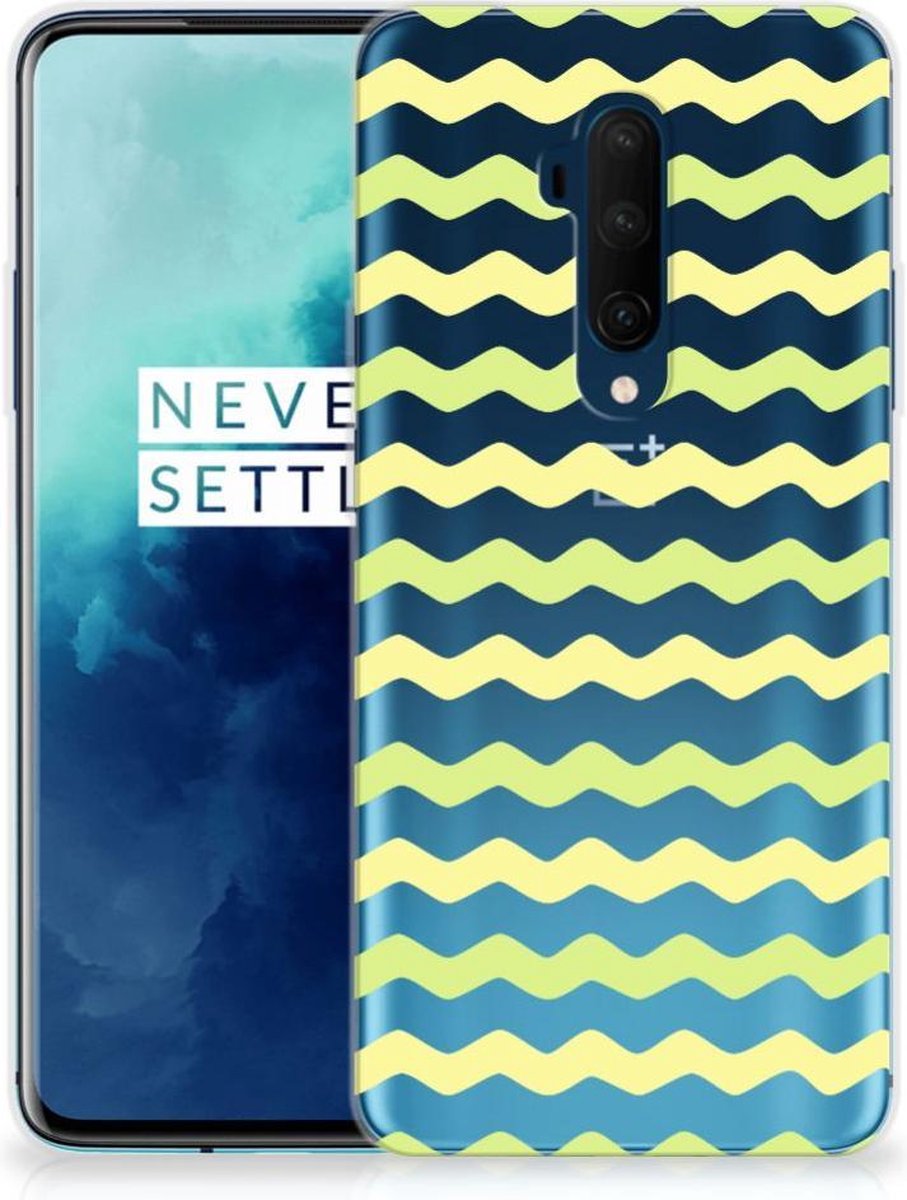 Back Cover voor OnePlus 7T Pro TPU bumper Waves Yellow