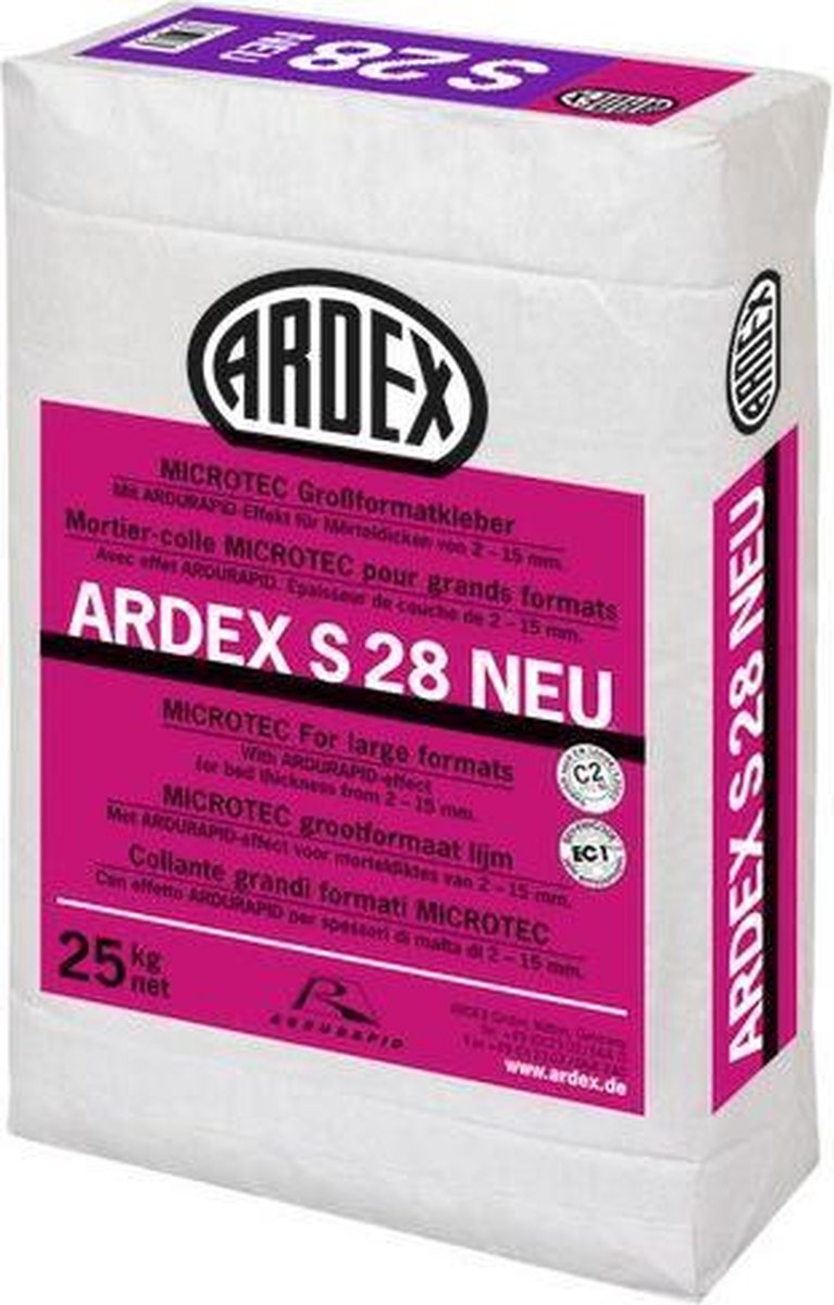 Ardex S 28 Natuursteenlijm 25 kg binnen tbv vloer Microtec