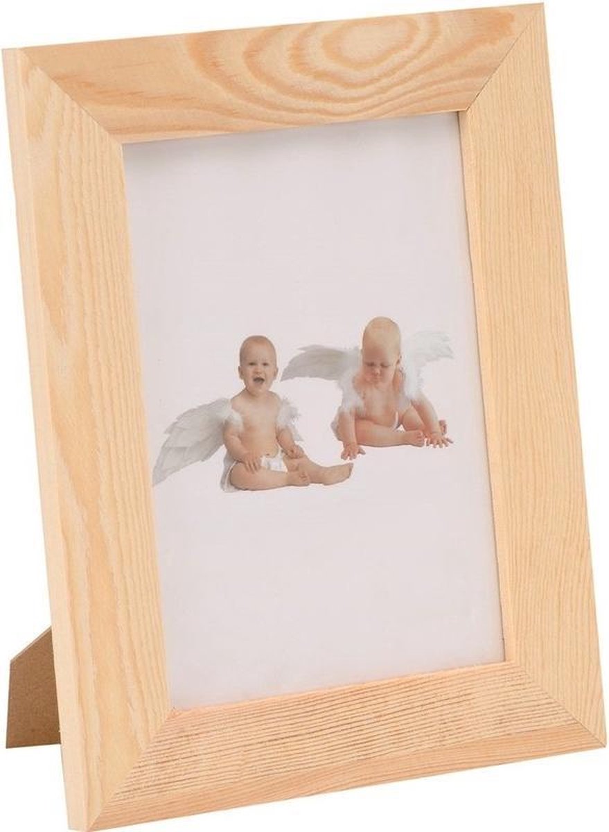 Hobby/knutsel DIY houten fotolijstje 17.5 x 22,5 cm - Hobbymateriaal/knutselmateriaal fotolijsten schilderen/knutselen