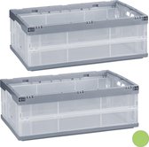 Relaxdays 2x professionele vouwkrat - boodschappenkrat - multifunctioneel - krat