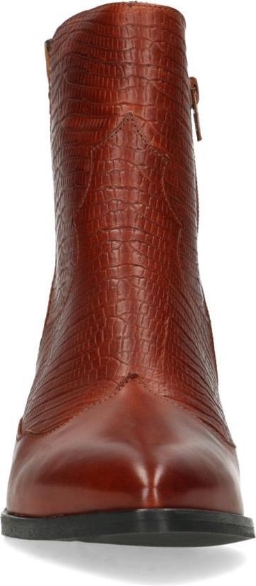 Manfield Dames Cognac cowboylaarsjes met lage hak Maat 39 Manfield Dames Cognac cowboylaarsjes met lage hak Maat 39