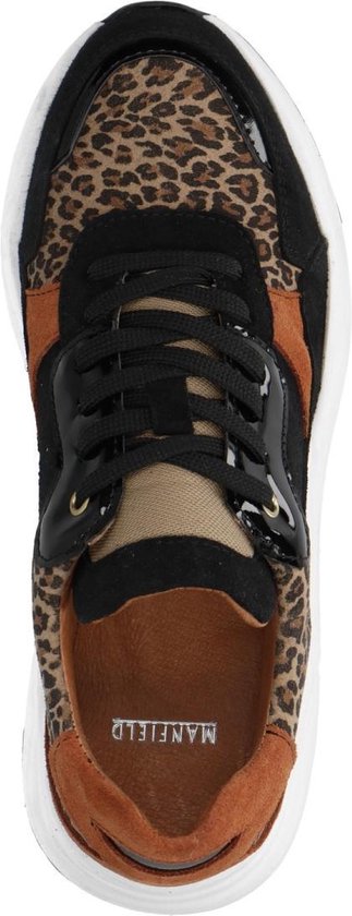 zwarte dad sneakers met panterprint