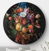 HIP ORGNL Schilderij Festoen van vruchten en bloemen - ⌀120cm - Wandcirkel