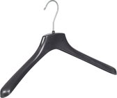 De Kledinghanger Gigant - 20 x Mantel / kostuumhanger kunststof zwart met schouderverbreding, 40 cm