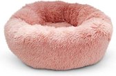 Snoozle Donut Hondenmand - Zacht en Luxe Hondenkussen - Wasbaar - Fluffy - Hondenmanden - 50cm - Roze