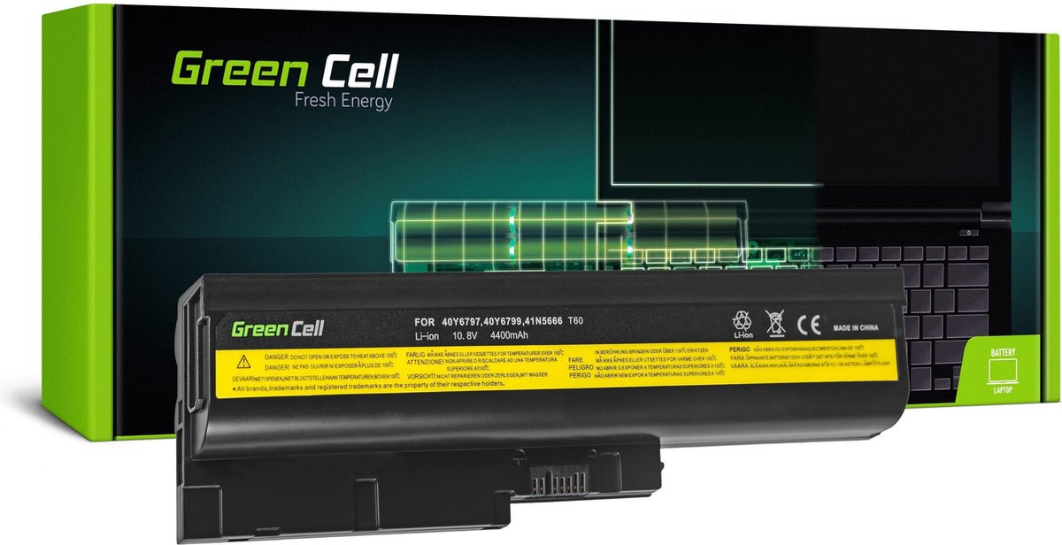 GREEN CELL Batterij voor Lenovo ThinkPad T60 T61 R60 R61 / 11,1V 4400mAh